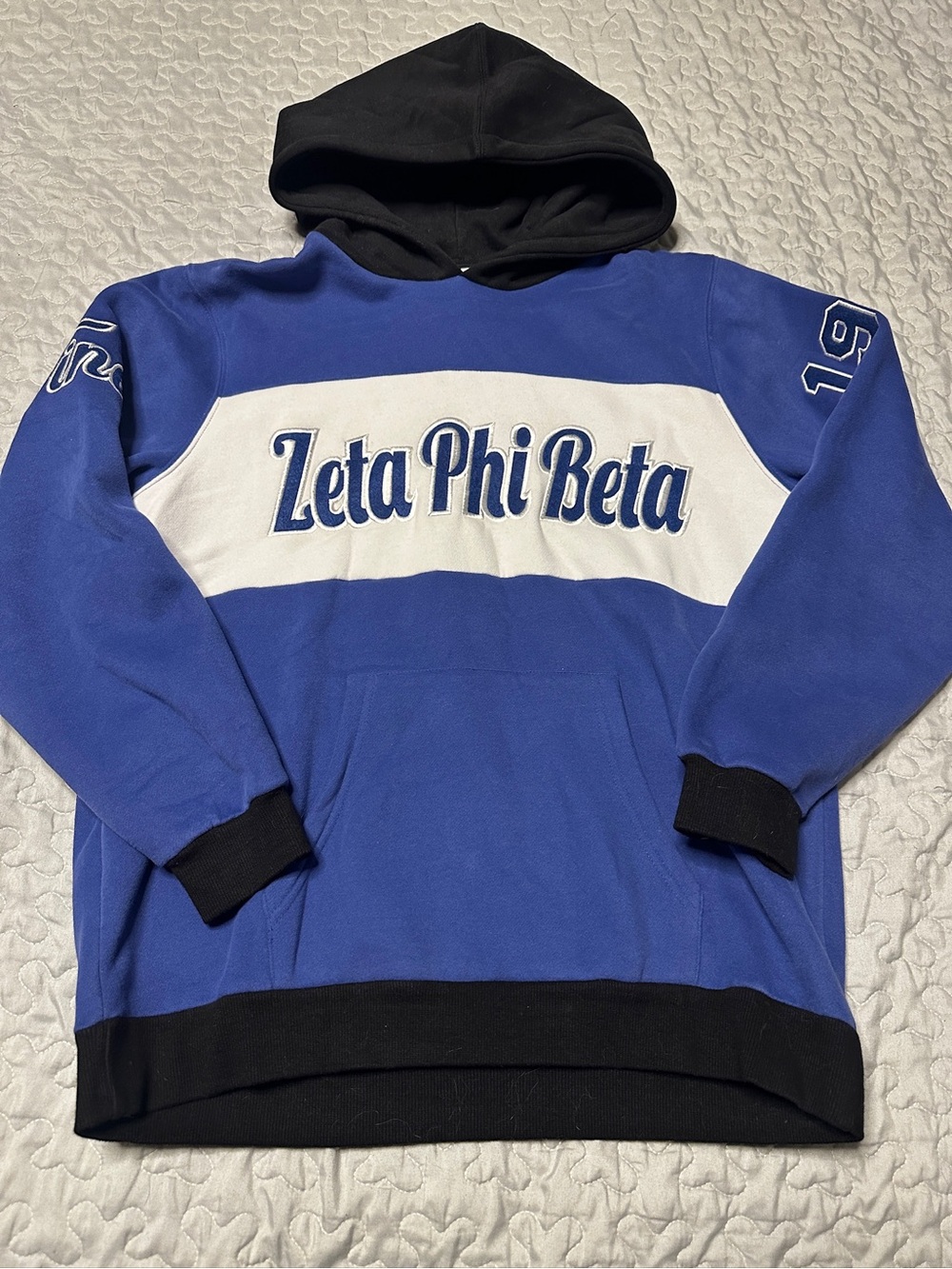 Zeta Phi Beta Blue & White Hooded Sweatshirt